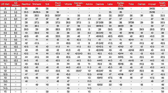 diadora shoe size chart