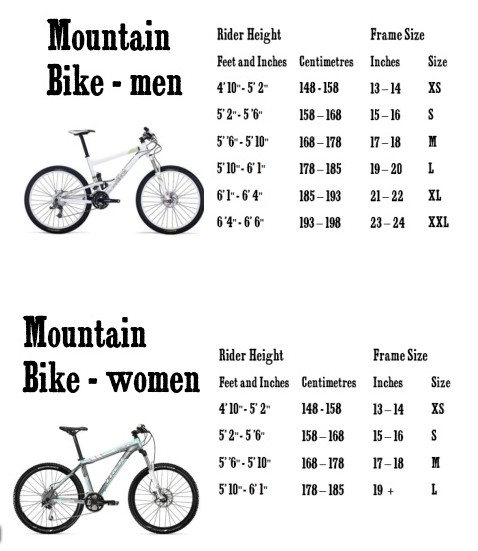 Fat Tire Bike Sizing Chart